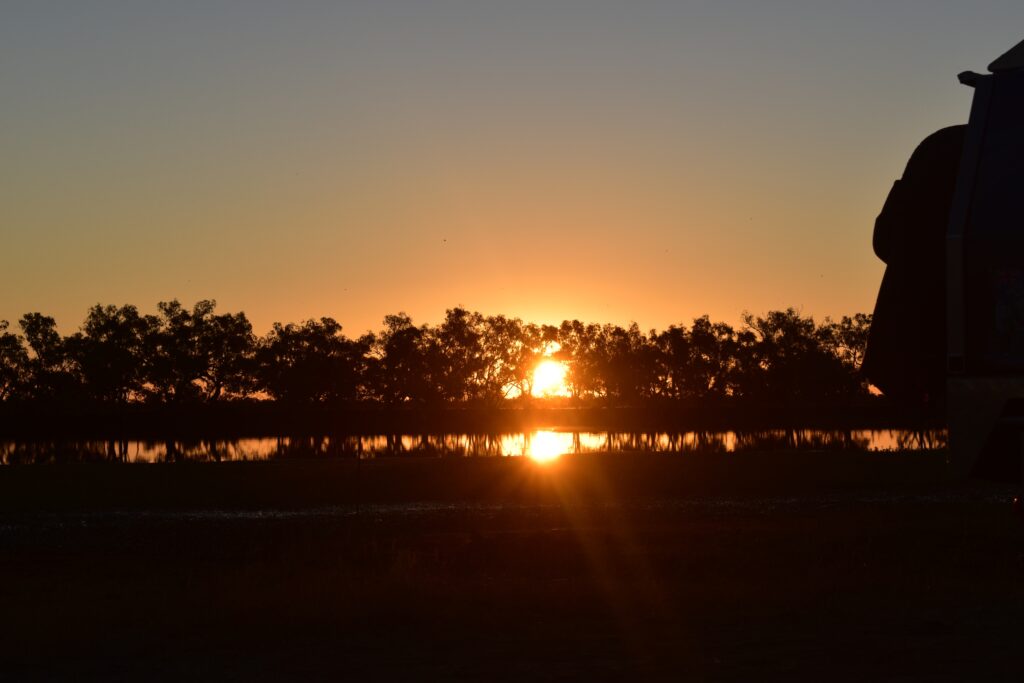 Quilpie sunset camping